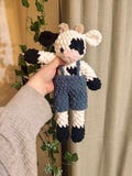 classic cow | crochet cow pattern, amigurumi cow pattern, removable clothes crochet, crochet pattern, amigurumi pattern, low sew