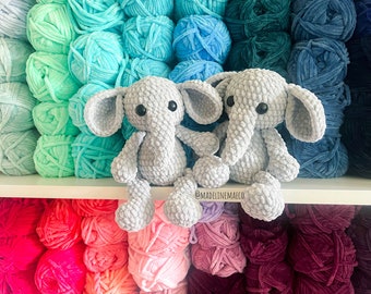 Crochet elephant pattern- elephant amigurumi, elephant crochet, elephant, elephant pattern, no sew pattern, no sew crochet pattern