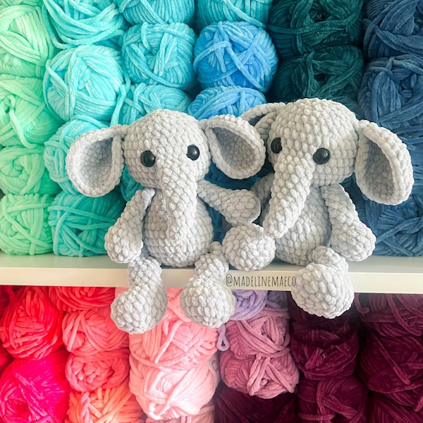 Patrón de elefante de ganchillo- amigurumi elefante, crochet de elefante, elefante, patrón de elefante, sin patrón de costura, patrón de crochet sin costura