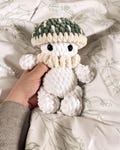 magnolia the mushroom | crochet mushroom pattern, low sew, crochet pattern, cottagecore, boho, crochet chunky yarn pattern, plush crochet