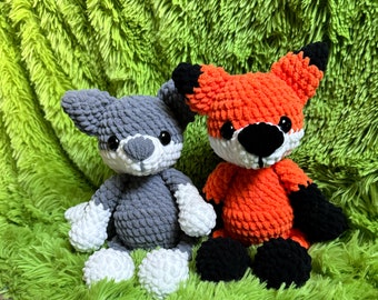 Patrón de zorro y lobo a crochet, patrón de zorro a crochet, patrón de lobo a crochet
