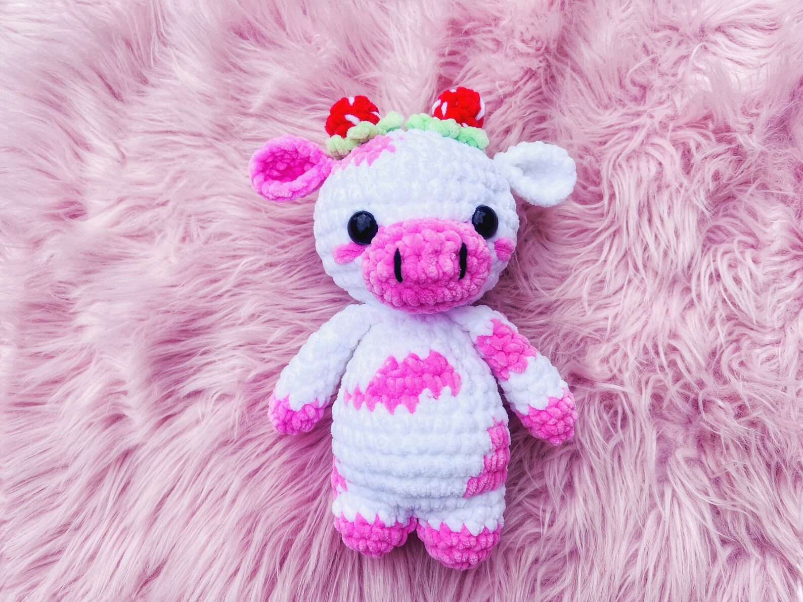 PDF Cow Crochet Pattern Cow Amigurumi Strawberry Cow Etsy