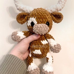 Longhorn crochet pattern- Longhorn cow pattern, amigurumi longhorn cow, Texas Longhorn crochet pattern