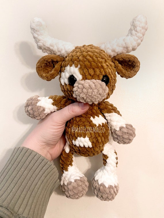 Longhorn crochet pattern- Longhorn cow pattern, amigurumi longhorn cow, Texas Longhorn crochet pattern