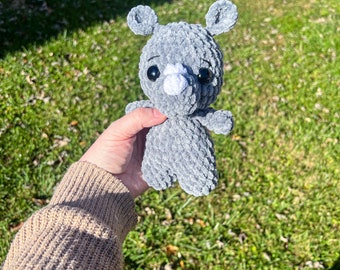 Crochet baby rhino pattern- amigurumi rhino crochet pattern, safari crochet pattern