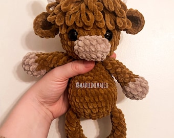 Crochet Highland cow pattern- highland cow amigurumi, highland cow crochet, highland cow, cow pattern