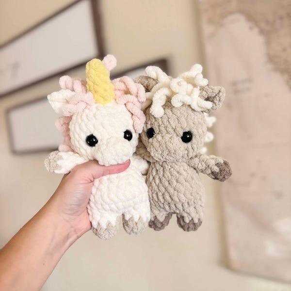 Wzór na szydełkowe jednorożca i konia z małym brzuchem, wzór na szydełkowe jednorożce, amigurumi jednorożca, amigurumi konia, wzór na szydełkowe wzory,