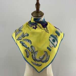 Vintage authentisches Manipuri gelbes Seidentuch Babuschka Körper wickeln Accessoires Krawatte Turban Quadratischer Schal