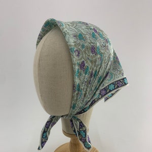 Vintage Lancetti Authentic Mini Scarf Babushka Handkerchief Bandana  Head Scarf Head Wrap Accessories Pocket Square
