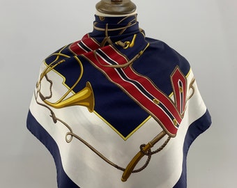 Vintage Erre Silk Scarf, Vintage Erre Shawl, Vintage Erre Square Scarf, Vintage Erre Stripe Body Wrap