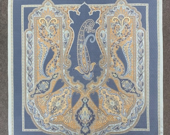 Fazzoletto Da Collo Uomo In Pura Seta 70cm - Paisley Con Glitter - Sciarpa Quadrata Multiuso XUYUZUAU