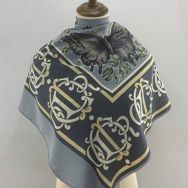 Vintage Dior Silk Scarf, Vintage Dior Shawl, Vintage Dior Square Scarf