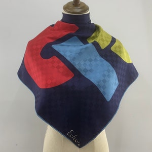 écharpe Echo vintage, enveloppement Echo vintage, écharpe Echo Babushka vintage, écharpe Echo multicolore vintage