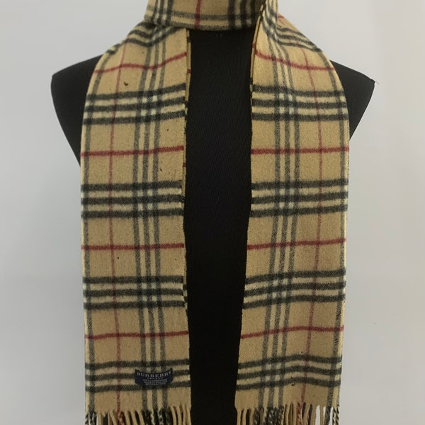 Vintage Burberrys Check Scarf, Vintage Burberry Muffler, Vintage Burberrys Neck wear, Vintage Burberry Cashmere, Vintage Burberrys check