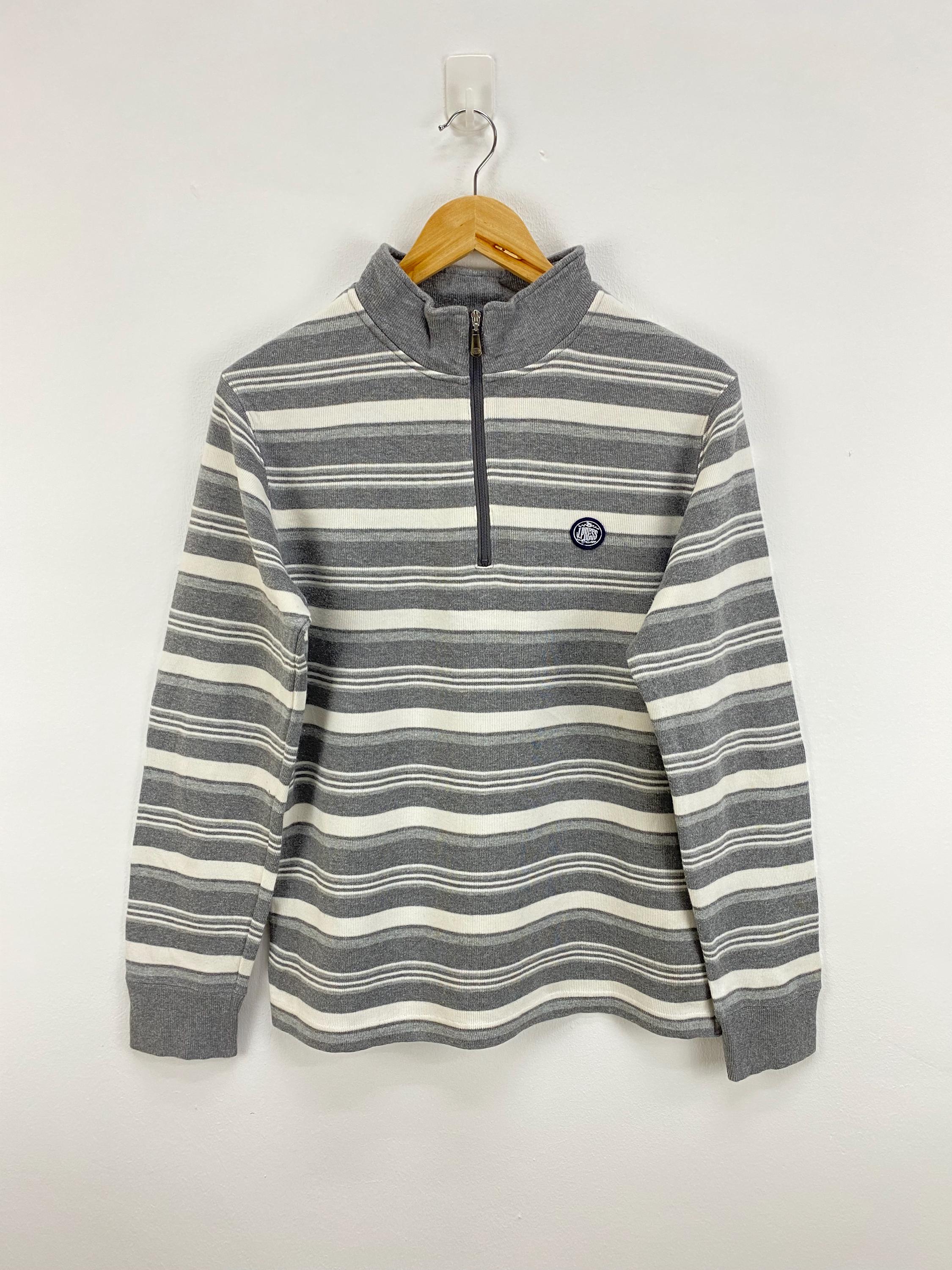 J.Press, Vintage J Press Striped Grey zipper Sweater Sweatshirt