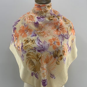 Vintage Lancetti Silk Scarf, Vintage Lancetti Wrap, Vintage Lancetti Babushka , Vintage Lancetti Shawl