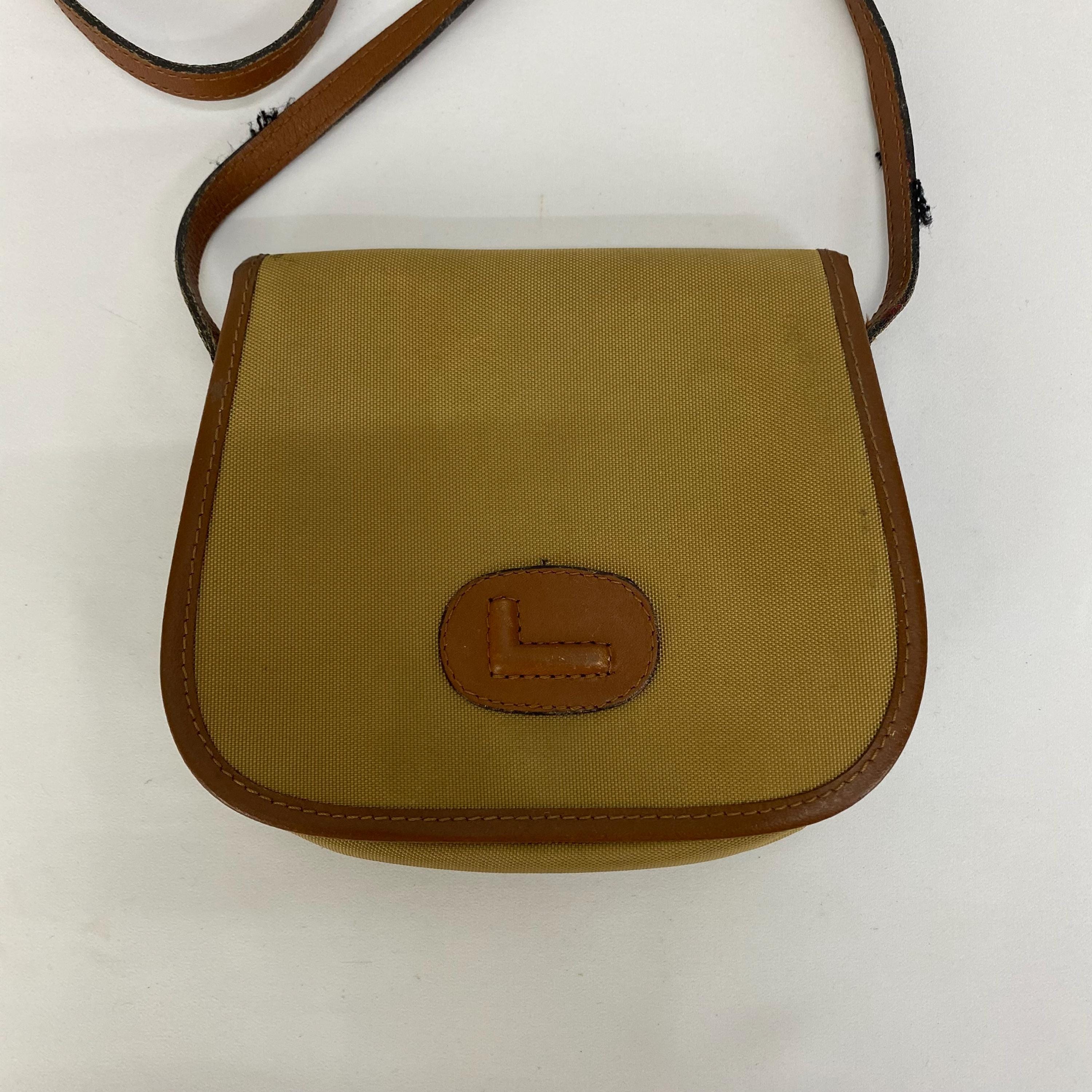 Vintage Lancel Mini Sling Bag Canvas Leather - Etsy