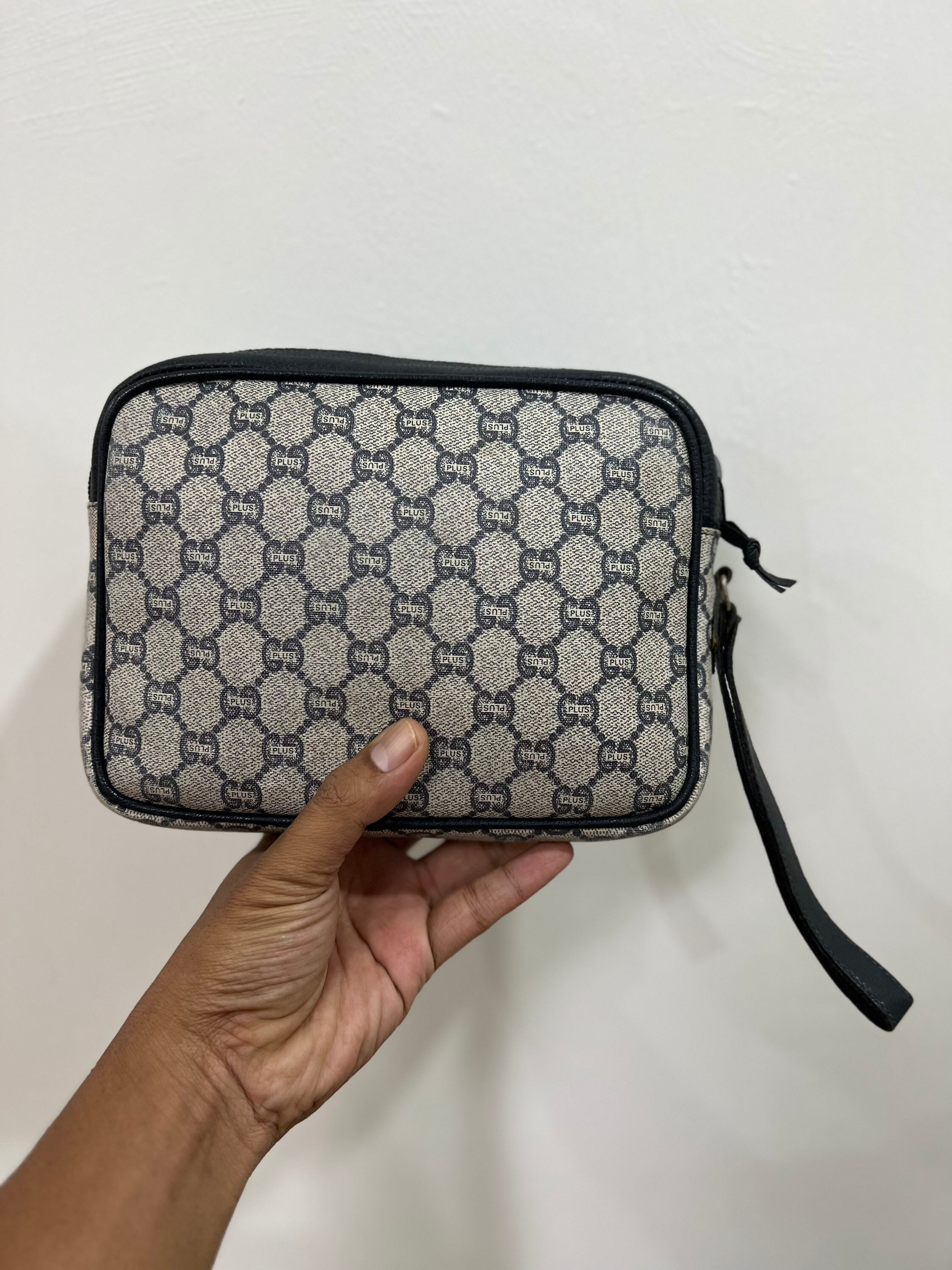 Vintage Authentic Gucci Plus Monogram Clutch bag Vintage Gucci Plus Evening bag