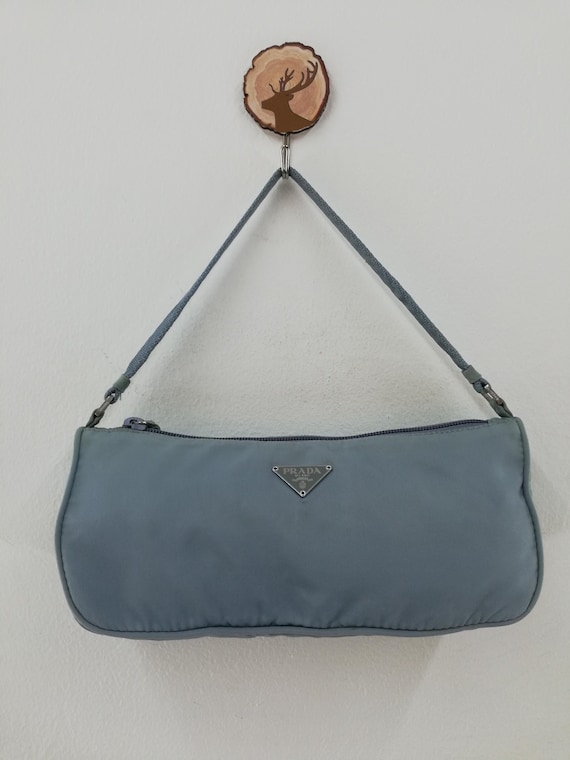 バッグ vintage prada nylon mini hand bag Vintage Prada Mini Wristlet Nylon Vintage Prada Bag Baby Blue - Etsy