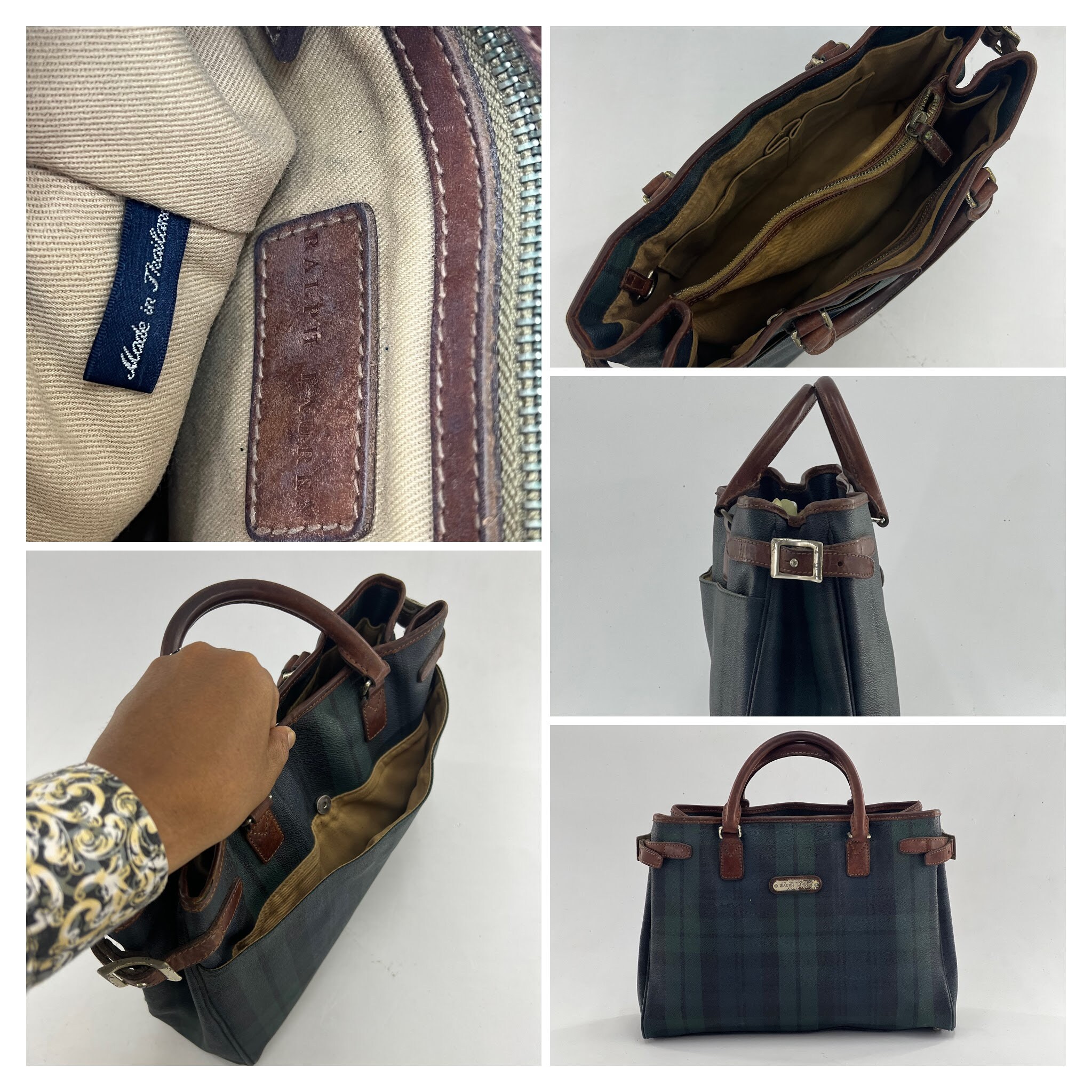 バッグ 80s RALPHLAUREN vintage leather hand bag Vintage Lauren Ralph Lauren Rare Black Purse Handbag Bag