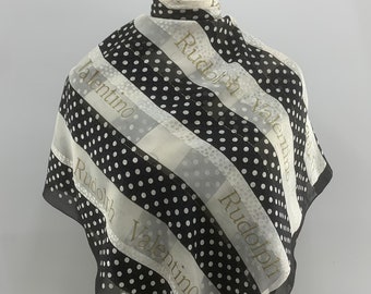 Bufanda de seda vintage de Rudolph Valentino, chal vintage de Rudolph Valentino, bufanda cuadrada vintage de Rudolph Valentino, chal vintage de Rudolph Valentino