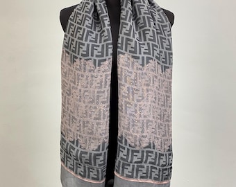 Vintage Fendi Monogram Zucca Silk Muffler Scarf Wrap Neckwear - Etsy