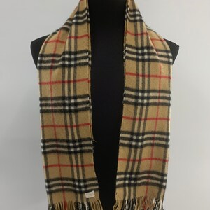England製 90s Vintage Burberrys カシミヤ100% Vintage 90s Burberry's Scarf 100% Cashmere Made in England
