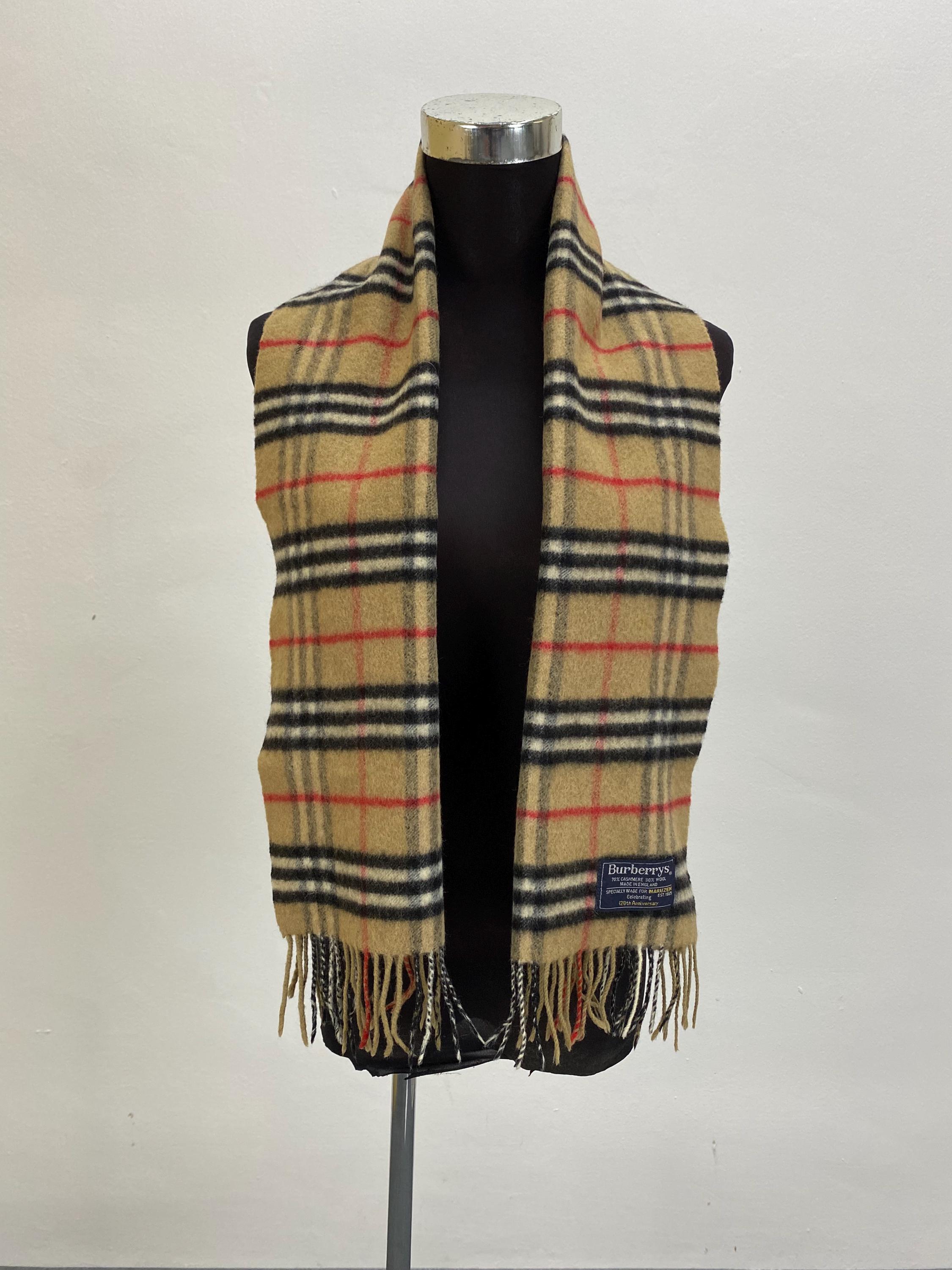 Vintage Burberrys Cashmere and Wool Blended Scarf Specially Made