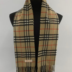 England製 90s Vintage Burberrys カシミヤ100% Vintage 90s Burberry's Scarf 100% Cashmere Made in England