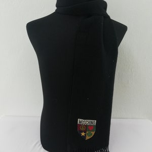 Vintage Moschino Scarf, Vintage Moschino Muffler, Vintage Moschino Neckwear, Moschino Logo Scarf