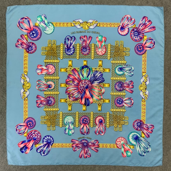 Vintage Hermes Les Ruban De Cheval Silk Scarf, Vintage Hermès 'Les Rubans Du Cheval' 1993 Collection by Joaquim Metz