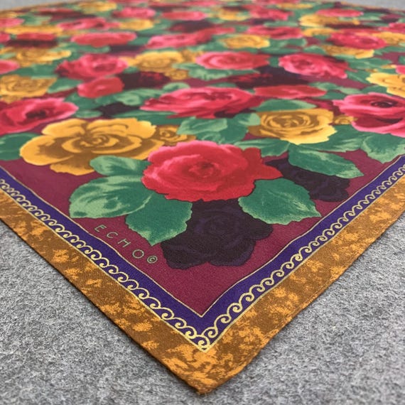 Vintage Echo Authentic Square Scarf Babushka Body… - image 3