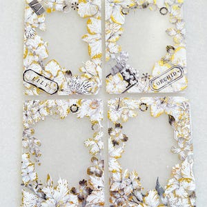 Decorated Toploader (Gold and White Flowers Theme) for KPOP & Anime Photocards, Polaroids / Photo Display