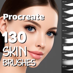 130 pinceaux Skin Procreate, pinceaux iPad, grain de peau Procreate, pinceaux pores, pinceaux taches de rousseur, retouche de la peau, ensemble de pinceaux portrait numérique