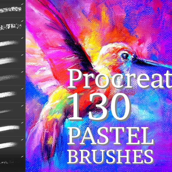 130 Pastell Pinsel, Procreate Pinsel, iPad Pinsel, Procreate Pastell Swatch, Crayon Pinsel für Procreate, Chalk Brush Pack, Pastel Brushset