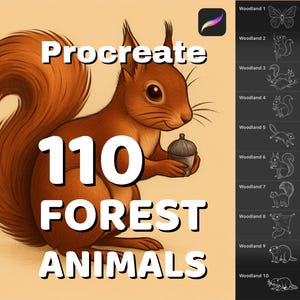110 Forest animals stamps for Procreate