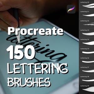 150 Lettering brushes, Procreate brushes, iPad brushes, Procreate brushset, Digital lettering, Brush for Procreate, Calligraphy brushes pack