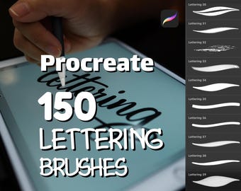 150 pinceles para lettering, pinceles para Procreate, pinceles para iPad, conjunto de pinceles para Procreate, lettering digital, pinceles para Procreate, paquete de pinceles para caligrafía