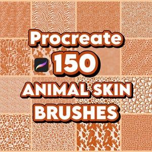 150 Procreate-penselen met dierenhuidmotief, naadloze textuur met dierenprint voor mode-illustraties, stofpatroon