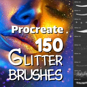 150 pennelli glitterati, pennelli Procreate, pennelli per iPad, pacchetto di pennelli per ritratti digitali, pennello Shimmer per Procreate, pacchetto di pennelli scintillanti