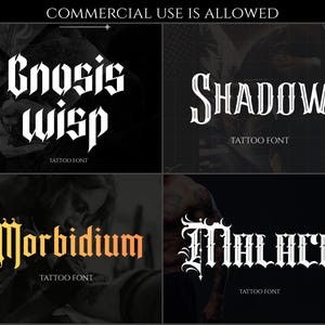 1290 Gothic lettering stamps, Procreate fonts for Tattoo & Streetwear design, Procreate calligraphy kit