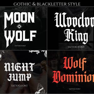 1290 Gothic lettering stamps, Procreate fonts for Tattoo & Streetwear design, Procreate calligraphy kit
