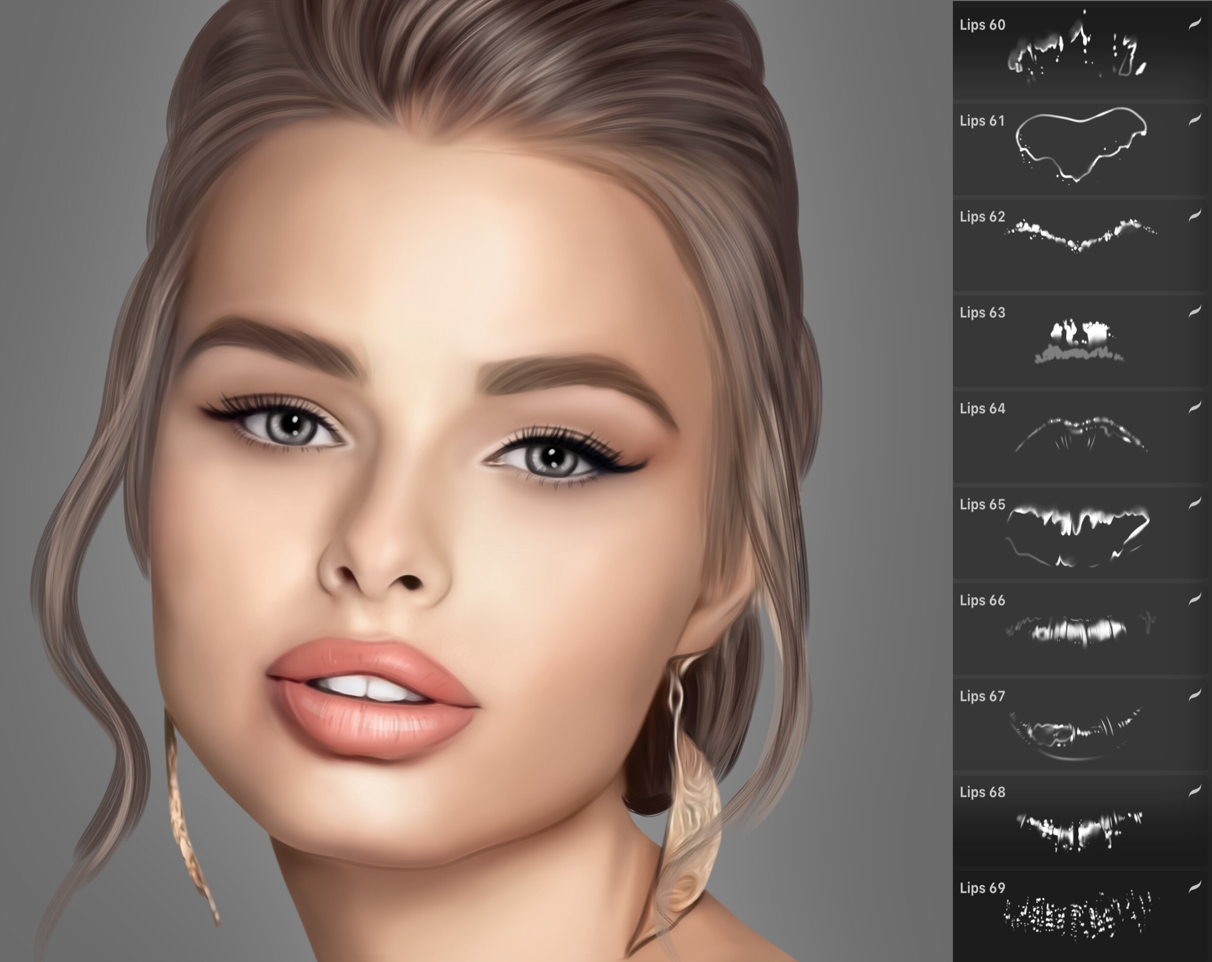 95 Lips Brushes, Procreate Brushes, Lips Stamps, iPad Brushes