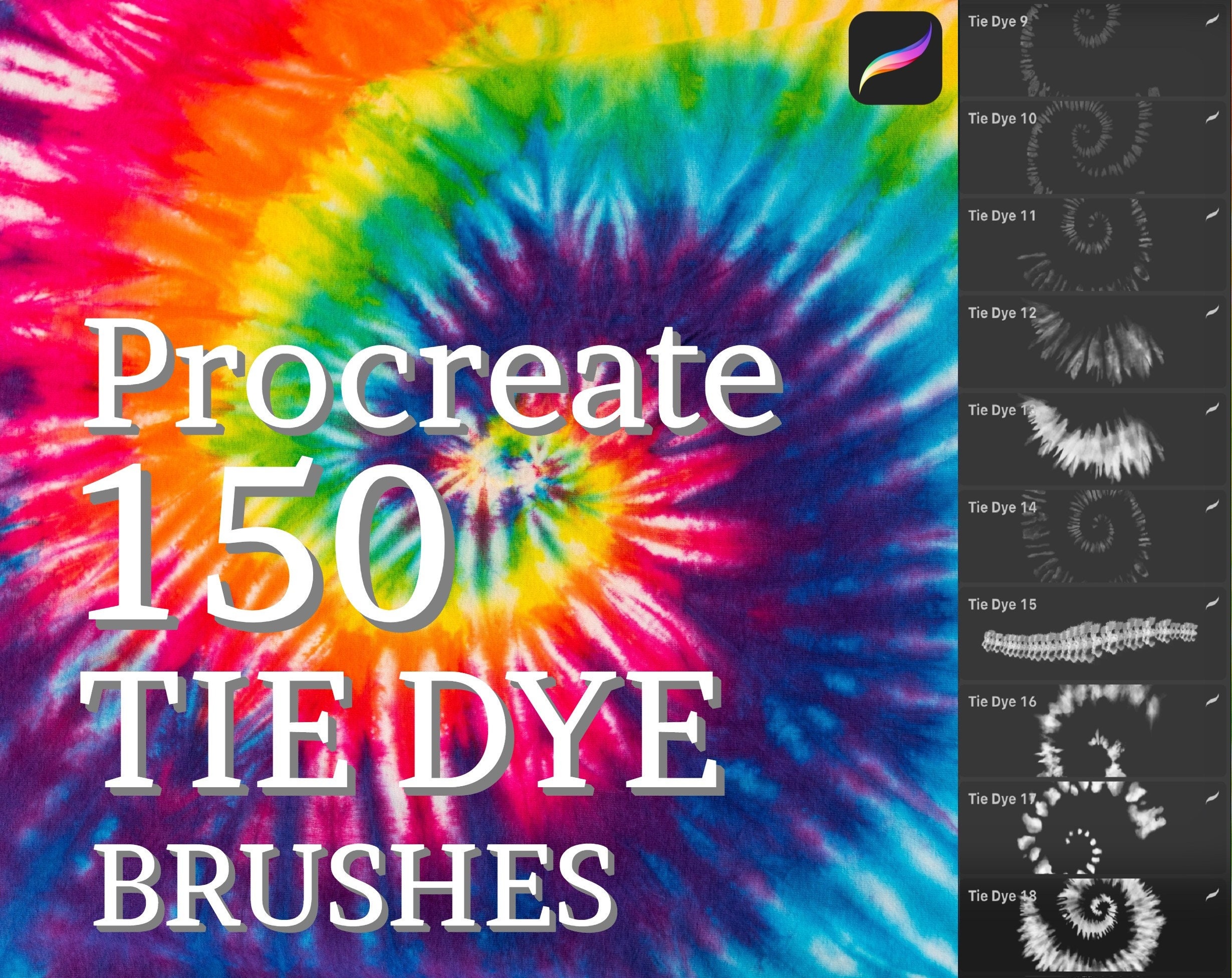 tie dye brushes procreate free