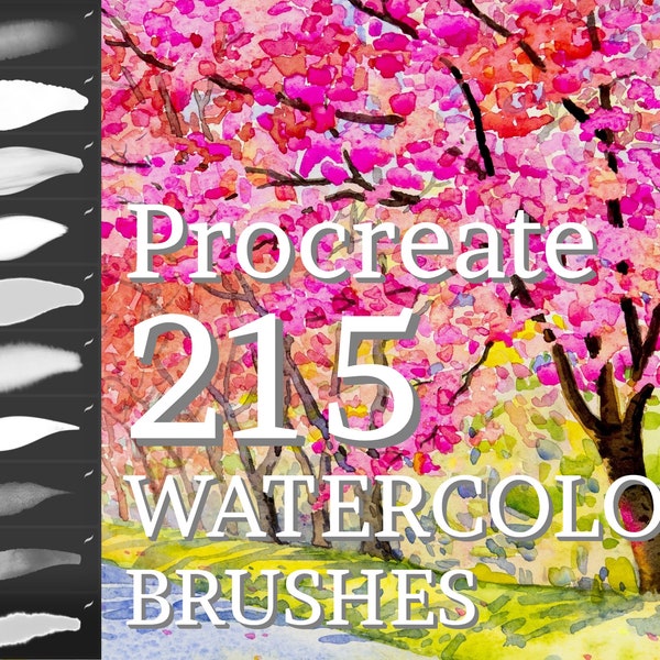 215 Watercolor brushes, Procreate brushes, iPad brushes, Watercolor brushset, Brush for Procreate, Digital brushes set, Procreate bundle