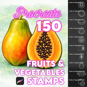 750 Food and drinks stamps bundle for Procreate