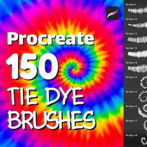 150 pinceaux Tie Dye Procreate, pinceaux dégradés, jeu de pinceaux TyeDye pour l'art numérique et la conception de vêtements