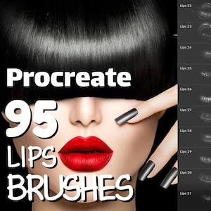 95 Lips brushes, Procreate brushes, Lips stamps, iPad brushes, Procreate bundle, Portrait brush pack, Wet lips, Digital brush for Procreate