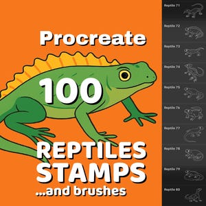 Procreate 100 Reptiles stamps and brushes