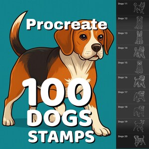 Procreate 100 Dogs stamps